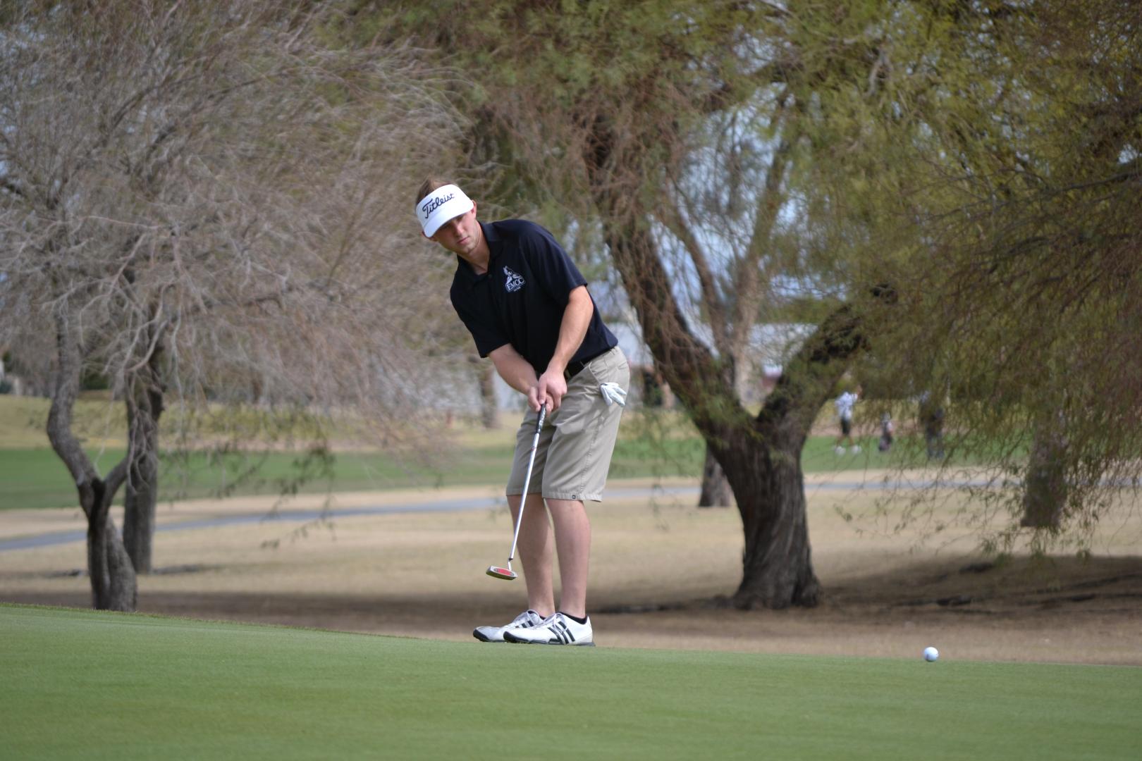 Students playing golf