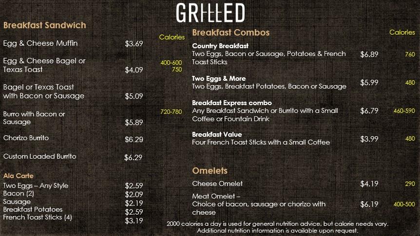 Breakfast Menu