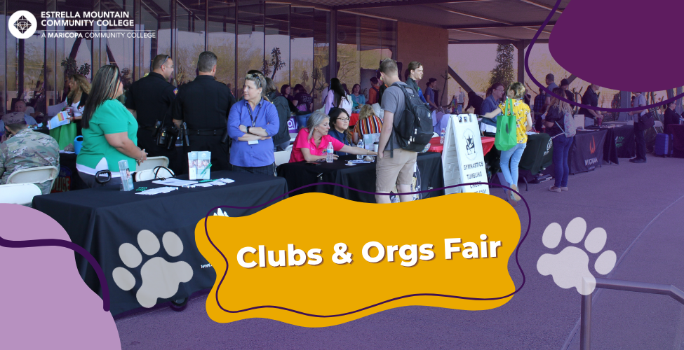 Students talking at the clubs and organizations event.