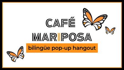 Cafe mariposa log with butterflies
