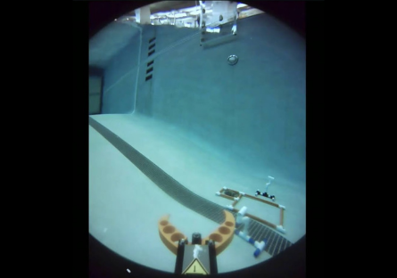 ROV underwater camera view of the pool