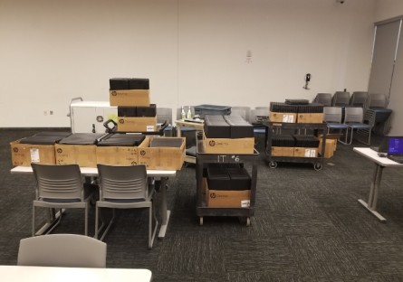 Laptops in the computer lab.