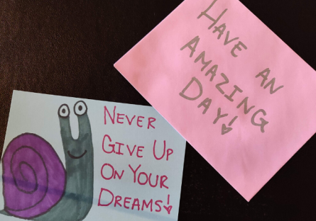 Alexis Ruiz's index card messages for Book in a bag project