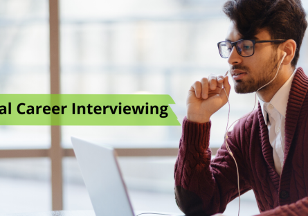 An Interviewee siting down for interview.