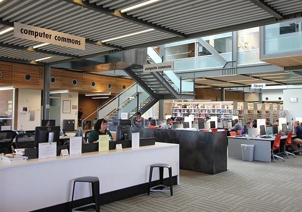 Computer Commons space inside the library.