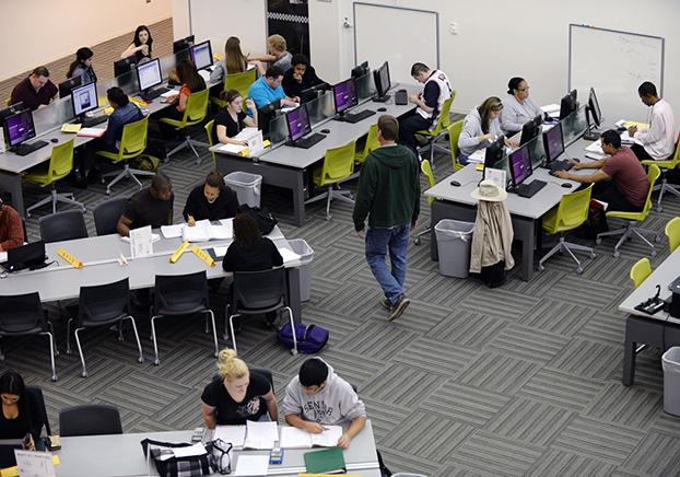 Tutoring space inside the Estrella Hall Library.