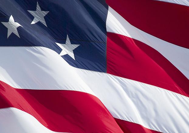 Closeup of American flag