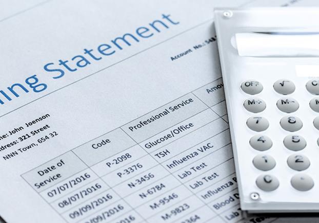 medical bill and calculator
