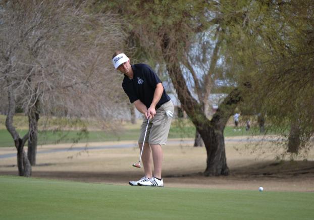 Man playing golf.