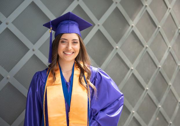 photo of EMCC graduate in her regalia